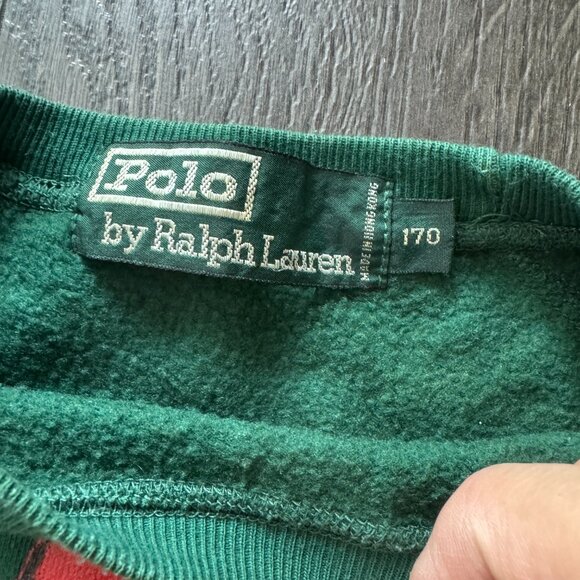 Vintage Ralph Lauren Polo Bear Sweatshirt Logo Mens small Green * - Picture 4 of 11